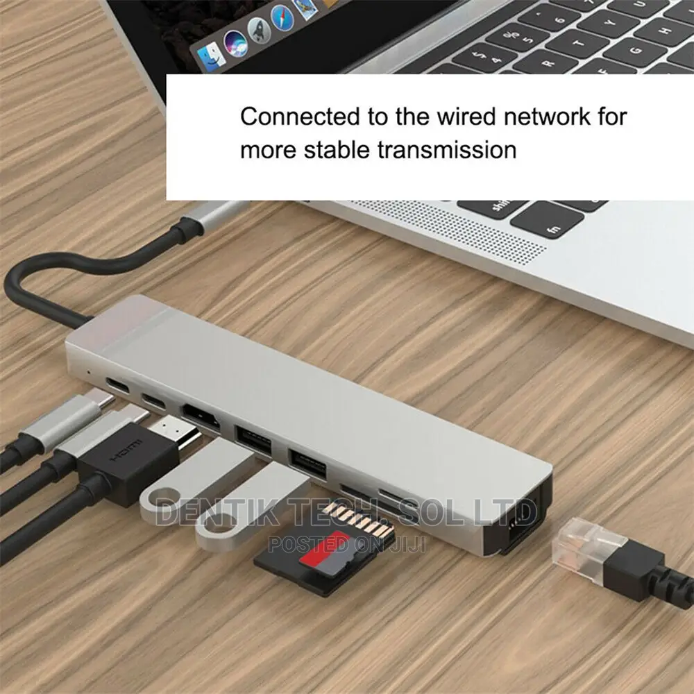 8 in 1 Type-C Type C Usb-C to Hdmi Rj45 Gigabit Ethernet Ada