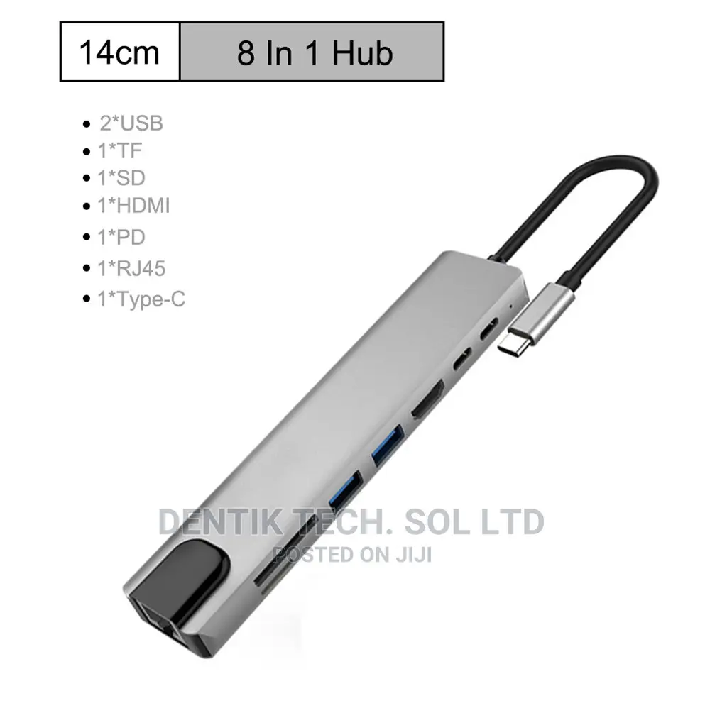 8 in 1 Type-C Type C Usb-C to Hdmi Rj45 Gigabit Ethernet Ada
