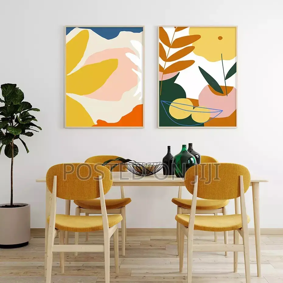 Colorful Tropical Plants Leaves Canvas Painting