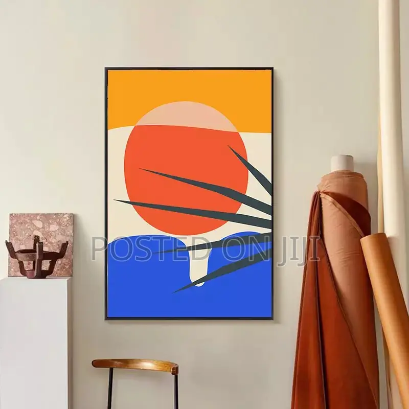 Abstract Sunrise Scene Colorful Canvas Painting