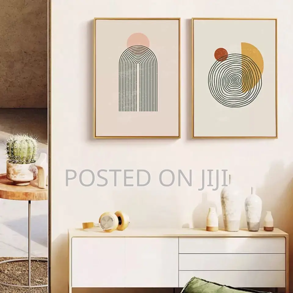 Boho Abstract Rainbow Beige Painting