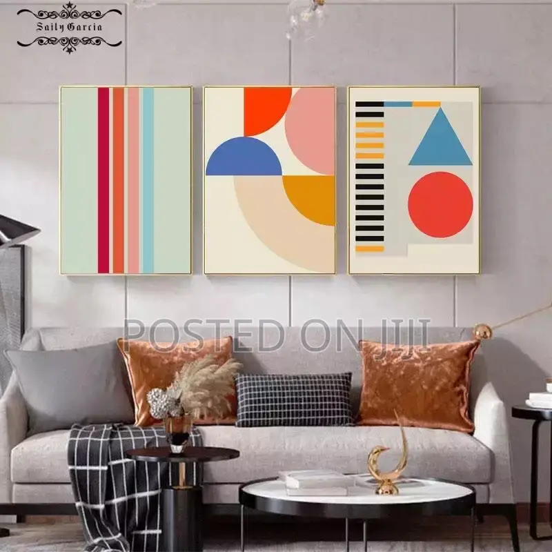 Nordic Retro Geometric Pattern Posters