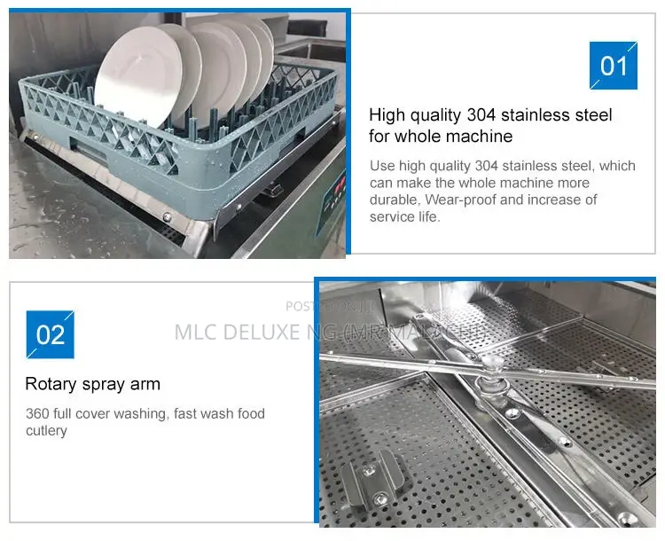 Industrial Dish Washer (1,000 Plates/H) Pure Stainless Steel