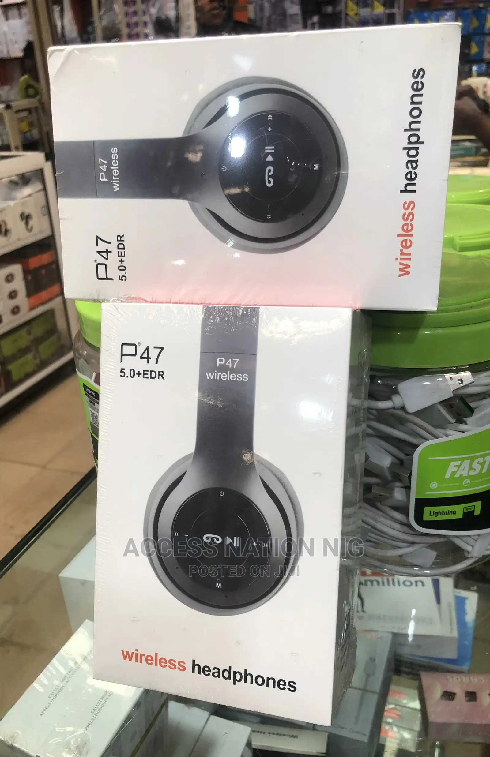 Foldable Bluetooth Wireless P47 5.0 +EDR Headphones -Black