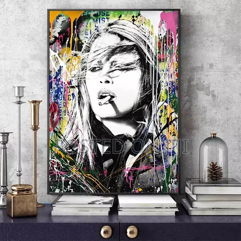 Brigitte Bardot Abstract Art Graffiti Canvas