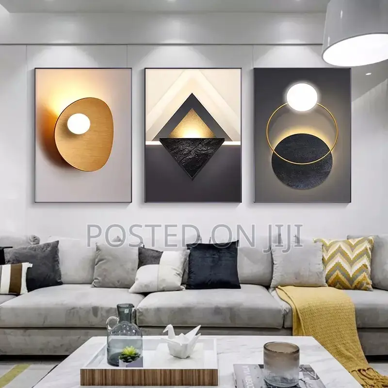 Abstract Orange Geometric Canvas Painting Posters