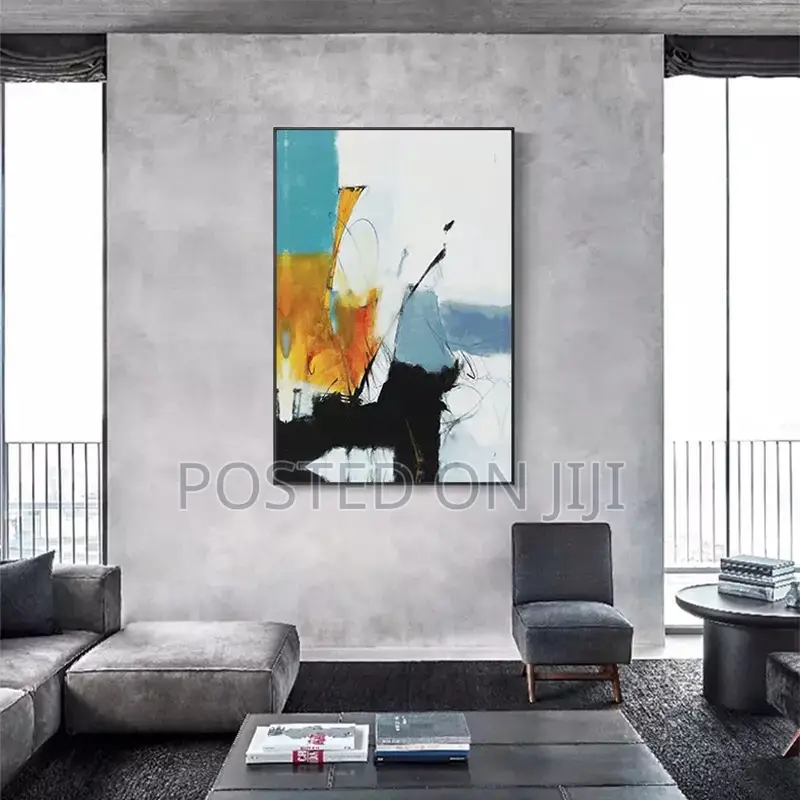 Abstract Yellow Blue Posters and Print
