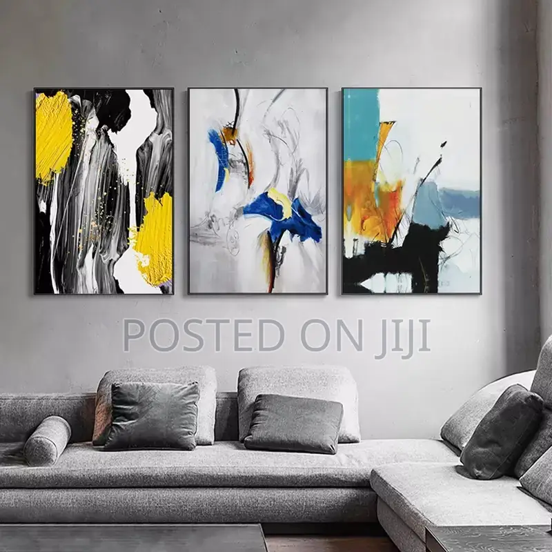 Abstract Yellow Blue Posters and Print
