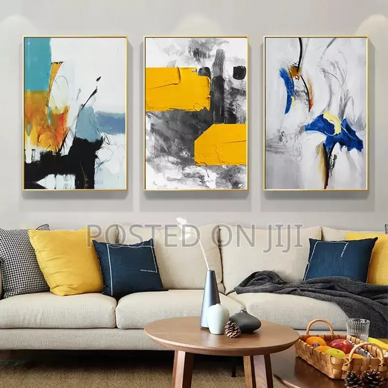 Abstract Yellow Blue Posters and Print