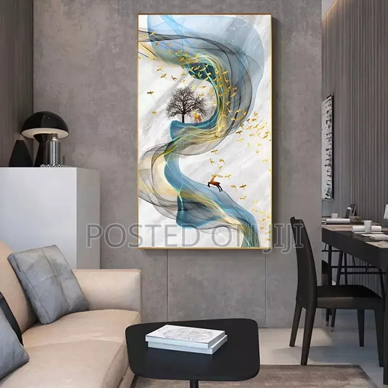 Abstract Golden Deer Painting Wall Pictures