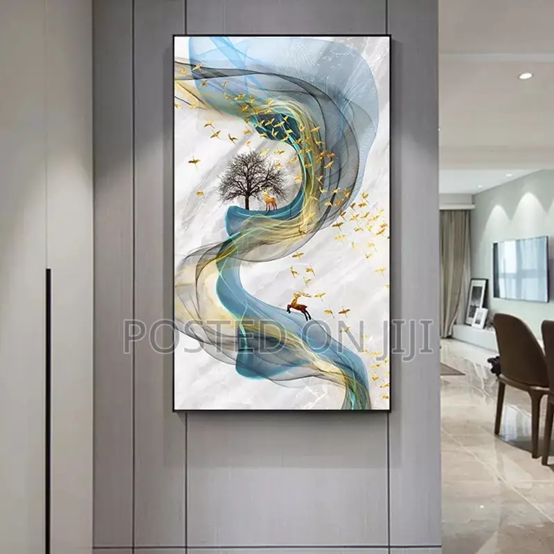 Abstract Golden Deer Painting Wall Pictures