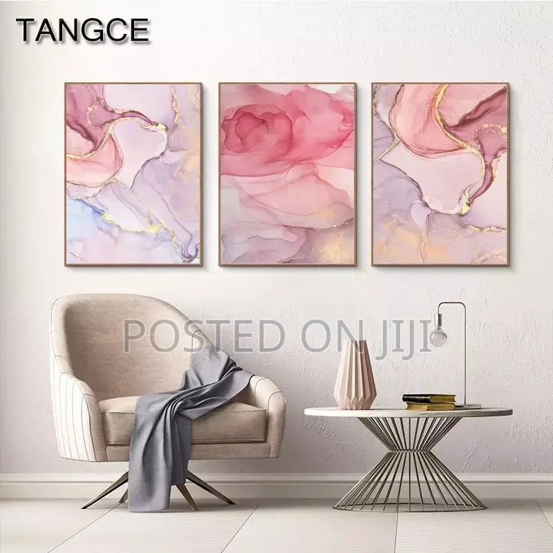 Nordic Purple Abstract Pink Print