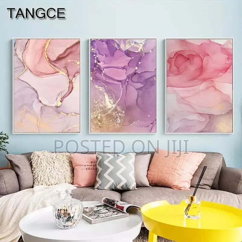 Nordic Purple Abstract Pink Print