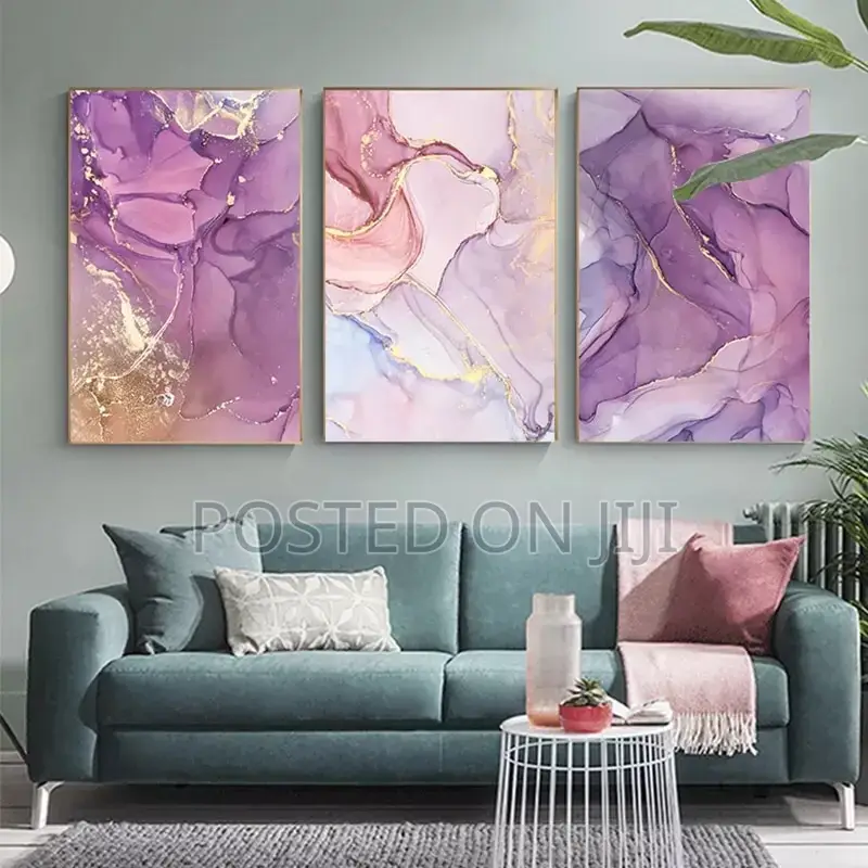 Nordic Purple Abstract Pink Print