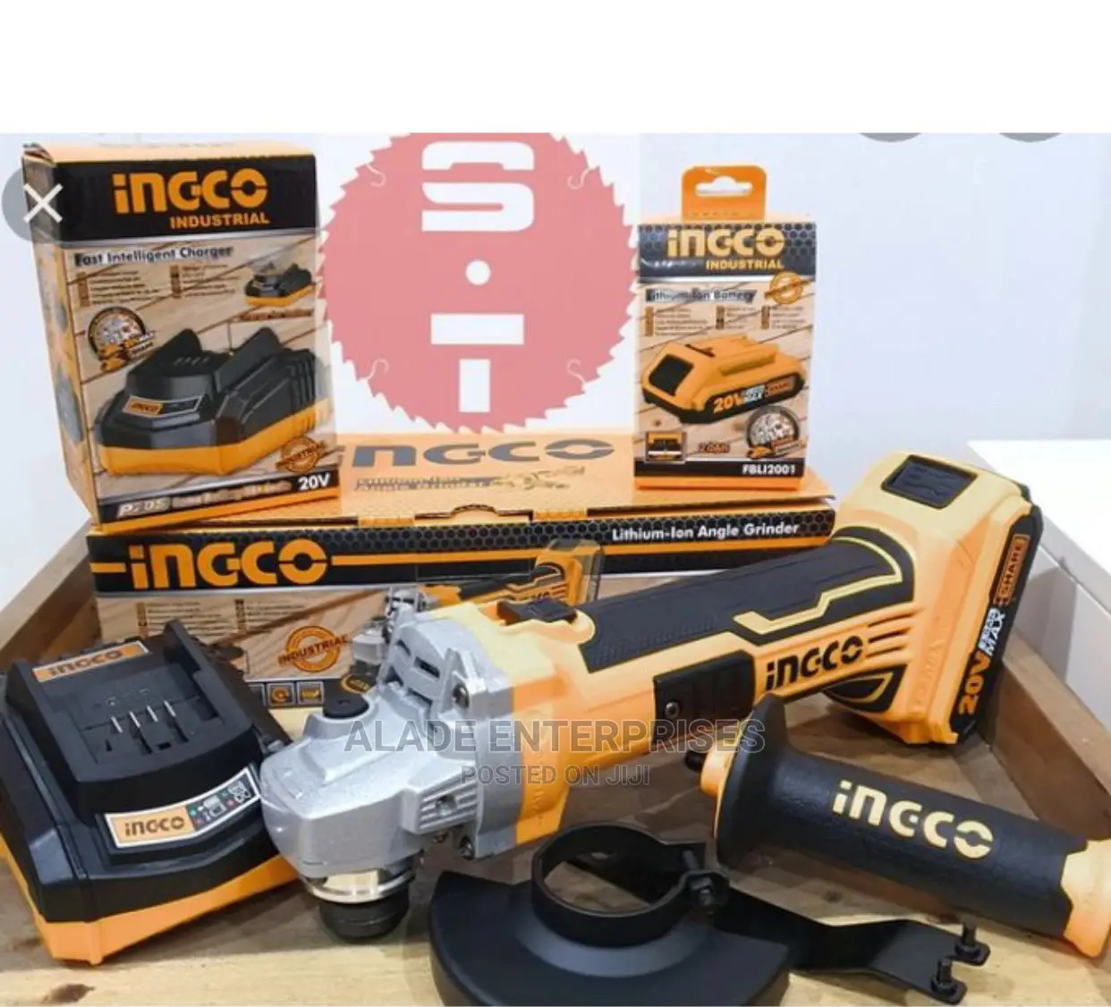 Ingco Cordless Grinder 20V With Battery and Charger