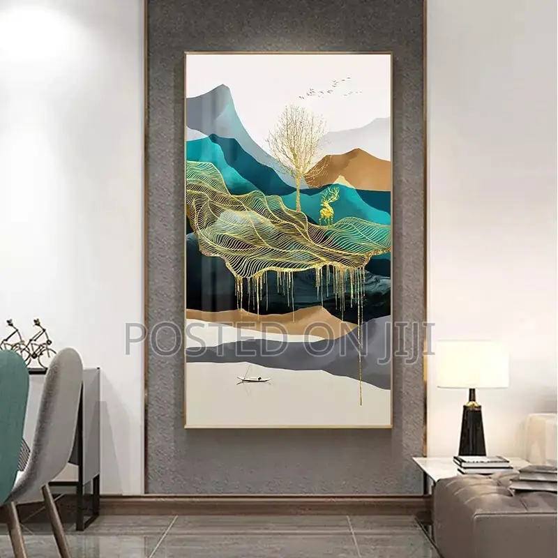 Abstract Deer Golden Wall Art Pictures