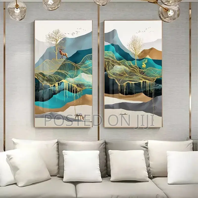Abstract Deer Golden Wall Art Pictures