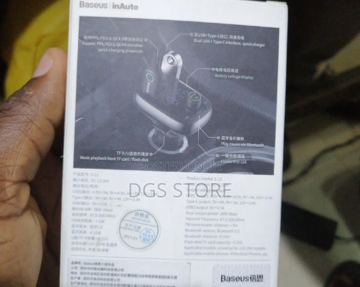 Baseus Inauto T Typed Bluetooth MP3 Charger