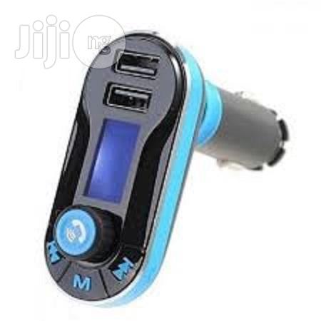 MP3 Player & FM Transmitter Dual USB Car Charger Kit-blue