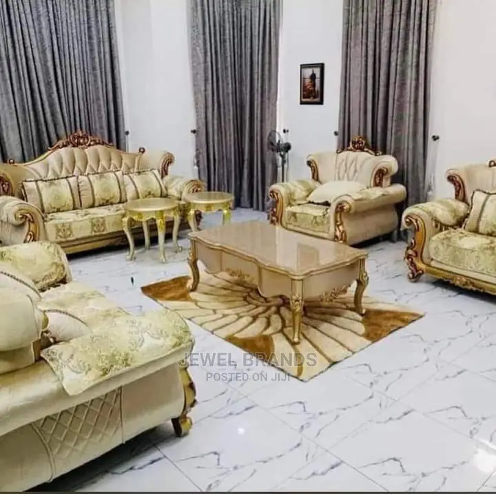 Modern 7 Seater Living Room Fabric Made Royal Sofa Chair.