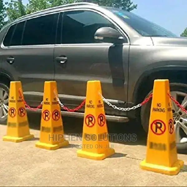 No Parking Traffic Cone With Messages