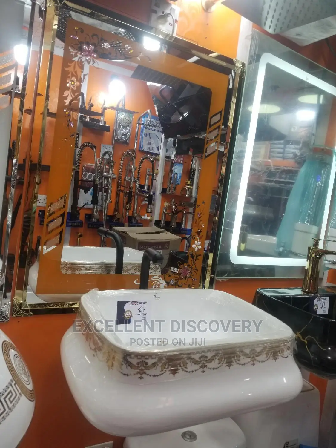 Crystal White and Gold Basin