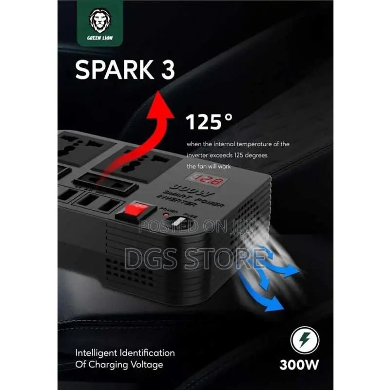 Green Lion Spark 3 Power Inverter 300w Dc 12v to Ac 220v