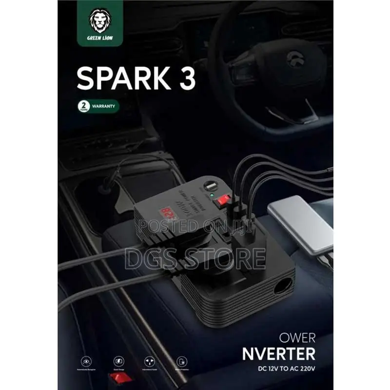Green Lion Spark 3 Power Inverter 300w Dc 12v to Ac 220v