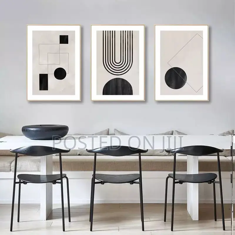 Abstract Geometric Black And White Posters Wall Art