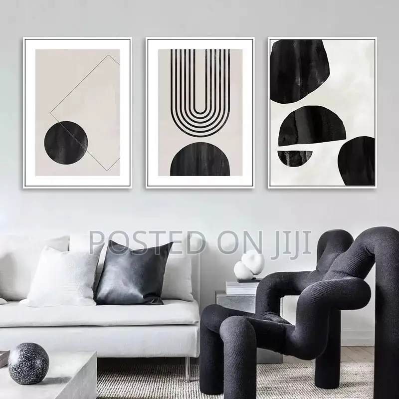 Abstract Geometric Black And White Posters Wall Art