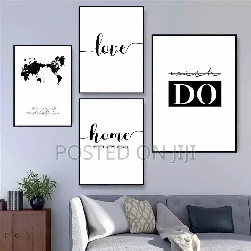 Sorry Simple Phrases and World Map Canvas Posters