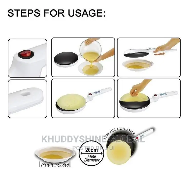 Sokany Electric Non-Stick Crepe Maker 650 Watts Whit
