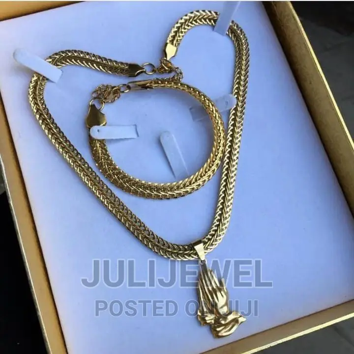 Men Necklace and Bracelet Jewelry Set