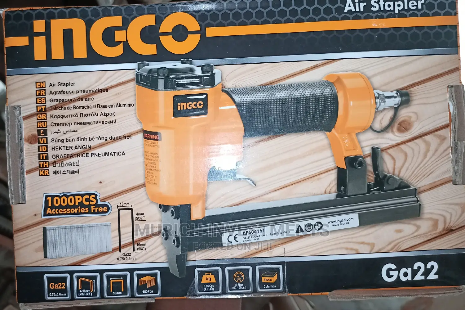 Pneumatic Stapler Ingco 60 to 100psi. Staple 4-16mm