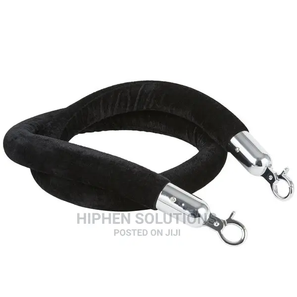 Black Barrier Rope Crowd Control Stanchion Queue