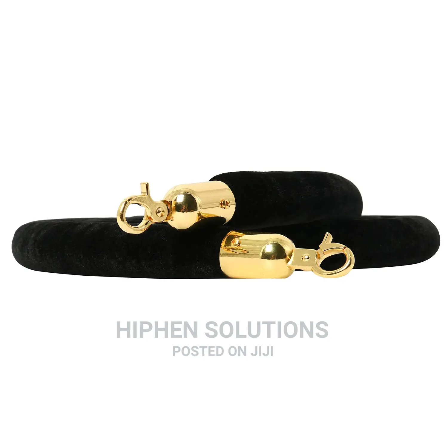 Black Velvet Rope With Chrome (Silver) Clasp for Stanchion
