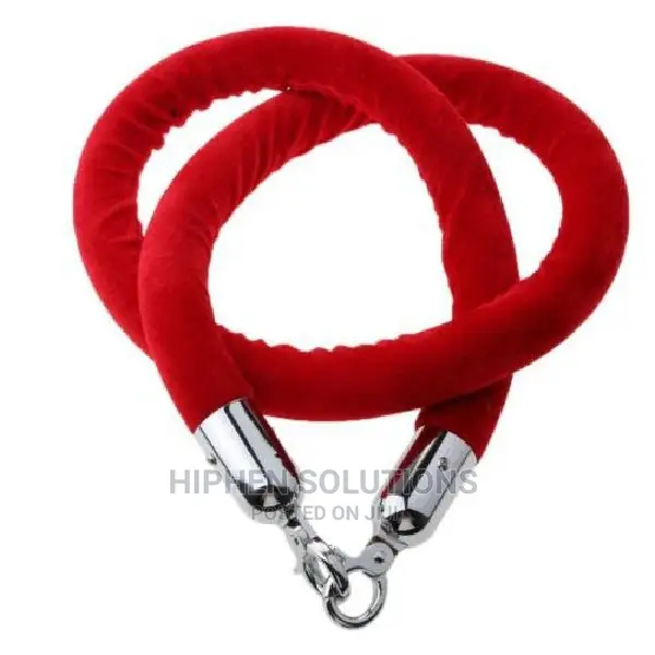 Red Rope Stanchion Queue Barrier Rope Velvet Crowd Control