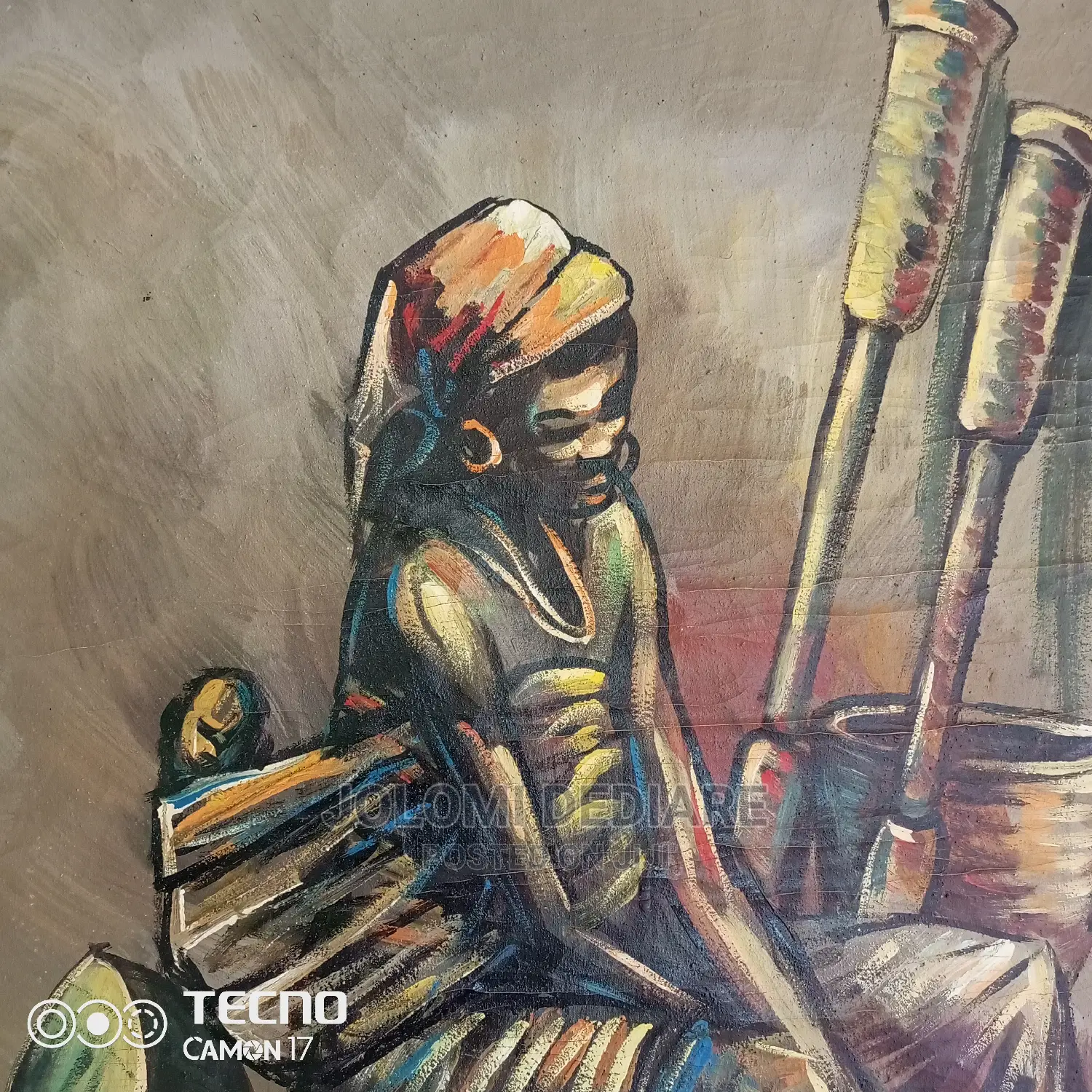 Rare Original, Signed Kwaku Adjei African Women Art