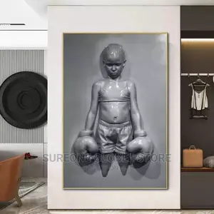Metal Figure Statue Art Canvas