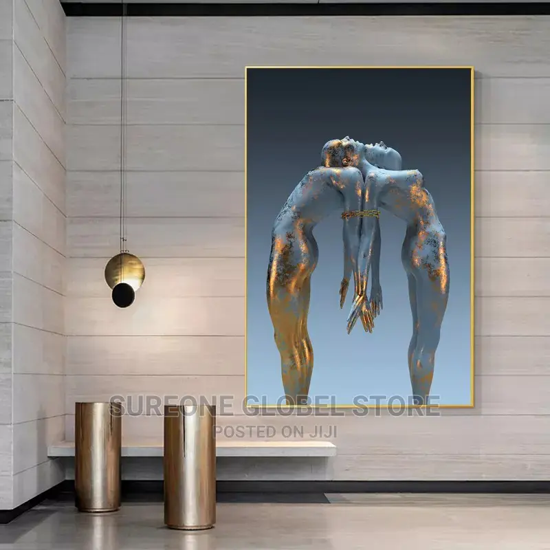 Canvas Painting Couple Sculpture