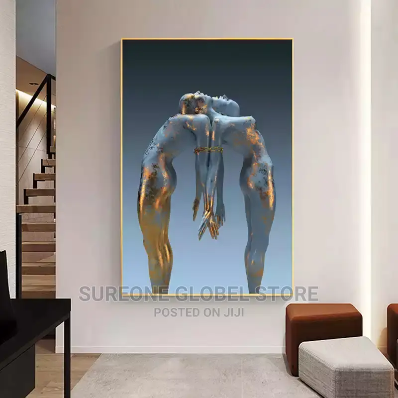 Canvas Painting Couple Sculpture