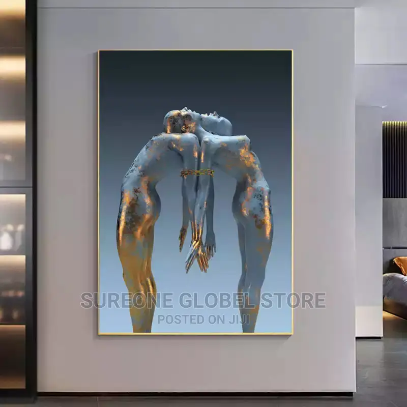 Canvas Painting Couple Sculpture