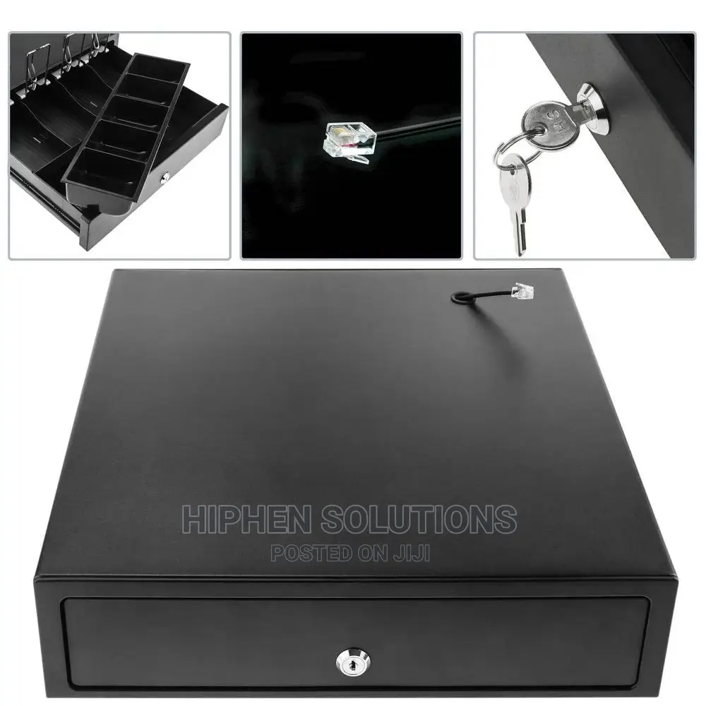 POS Cash Drawer Cash Register Drawer Metal Black RJ11