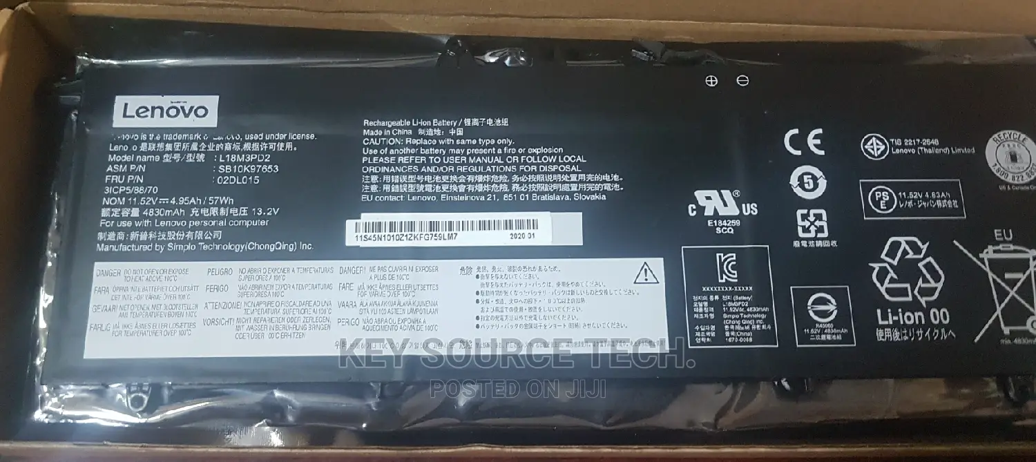 Lenovo T490s Laptop Battery L18l3pdi
