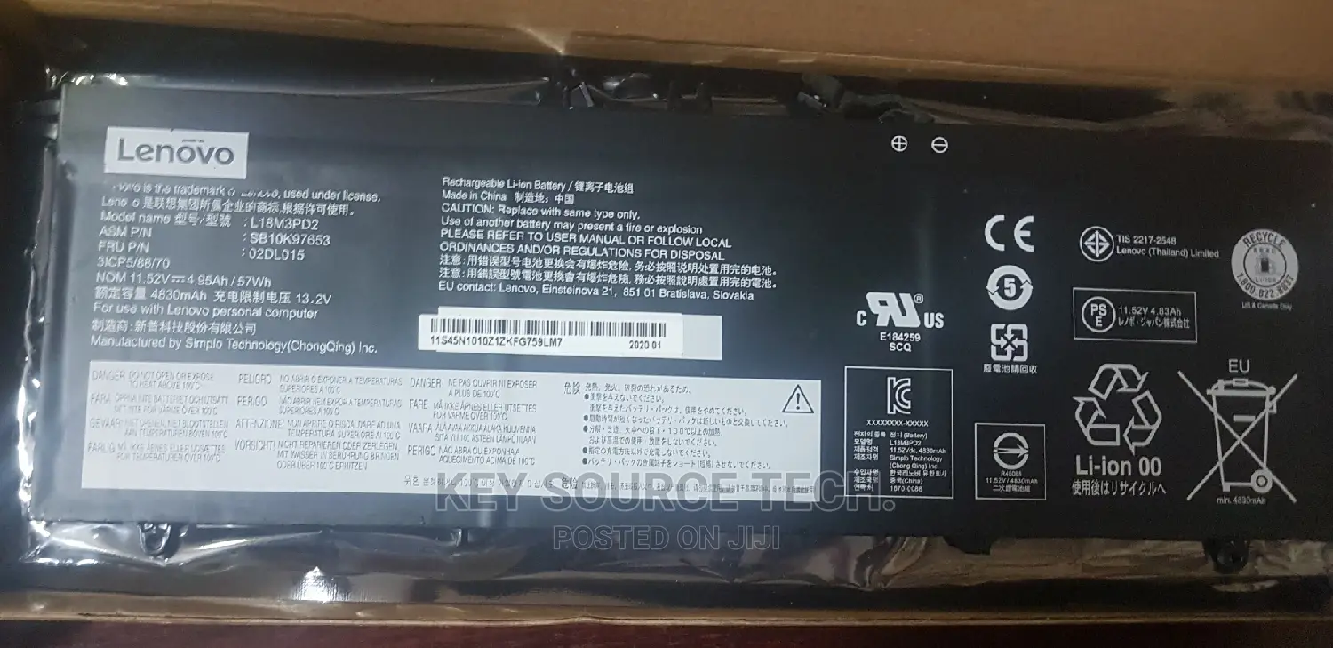 Lenovo T490s Laptop Battery L18l3pdi