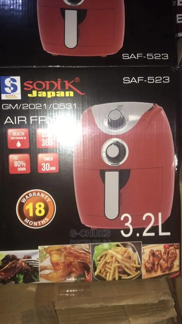 Sonik 3.2 Litres AIR FRYER With 360° Heating Rotation.