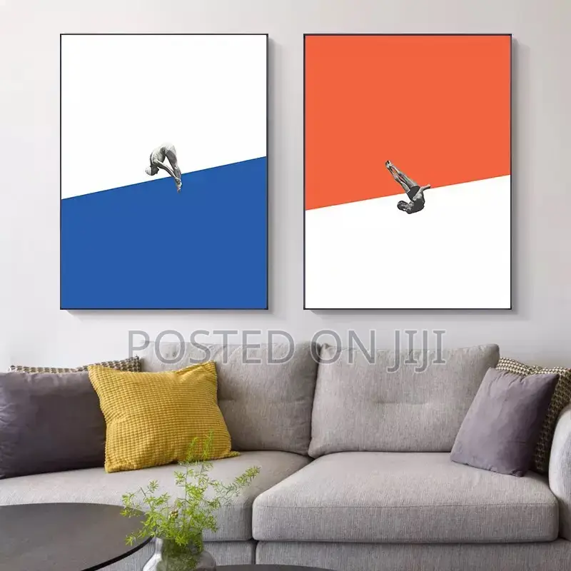 Abstract Diving Posture Canvas Painting