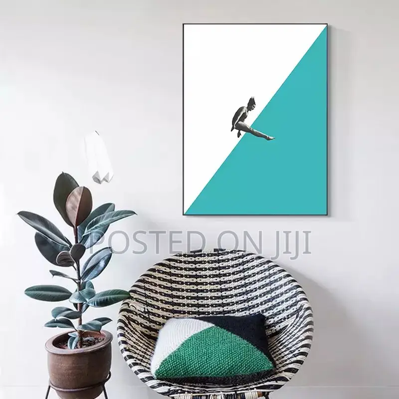Abstract Diving Posture Canvas Painting