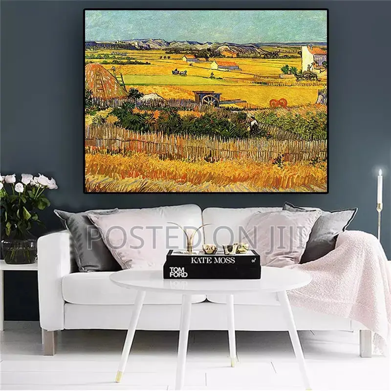 Harvest at La Crau by Van Gogh Landscape Oil Painting