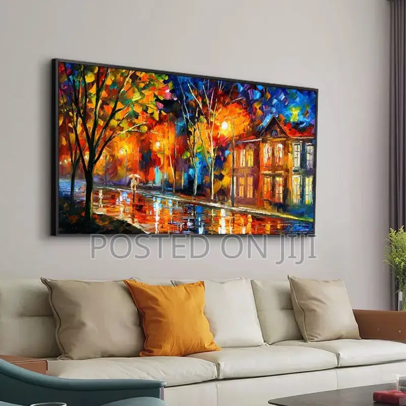 Urban Architectural Landscape Abstract Oil Painting